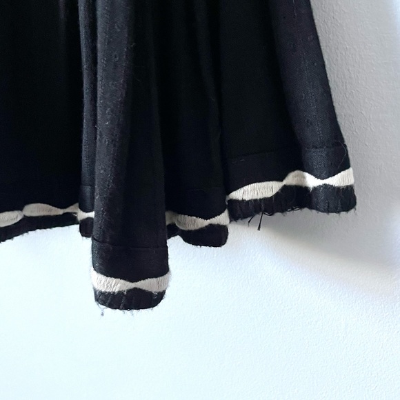 Free People “birds of a feather” embroidered black &white swing sleeveless dress - Picture 10 of 17